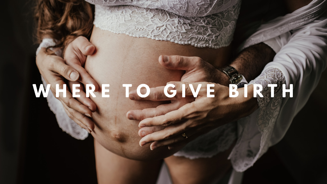 Where to give birth? Pregnant couple holding bump